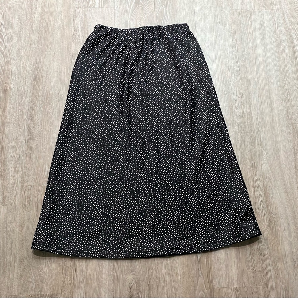 Office Siren Minimalist Quiet Luxury Reversible Pull On Midi A-Line Skirt S/M/L